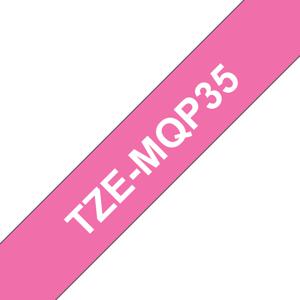 Brother TZe-MQP35 Labeltape mat Tapekleur: Roze (mat) Tekstkleur: Wit 12 mm 5 m