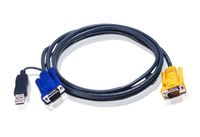 Aten 2L5202UP toetsenbord-video-muis (kvm) kabel Zwart 1,8 m - thumbnail