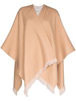 FENDI poncho frangé à logo - Tons neutres