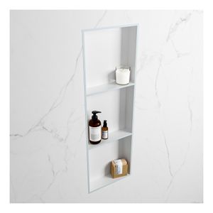 Wandnis Solid Surface Easy | In- en opbouw | 30x90x8 cm | 3 vakken | Clay/Talc