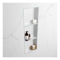 Wandnis Solid Surface Easy | In- en opbouw | 30x90x8 cm | 3 vakken | Clay/Talc