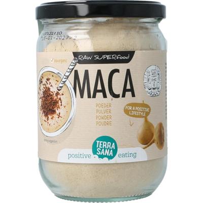 Terrasana Raw maca high energy poeder in glas bio