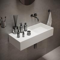 Wastafel Ideavit Solidplan 75x32,5x15 cm Solid Surface Mat Wit Ideavit