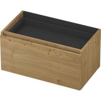 INK - Onderkast 1L met Binnenlade Greeploos Houten Keerlijst Fineer Zonder Sifonuitsparing in Binnenlade - 800x450x400 Mm - Natur Fineer