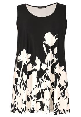 Yoek Singlet flare BOUQUET | Zwart | Maat 54/56