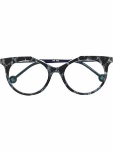 L.A. EYEWORKS lunettes de vue à monture ronde bicolore - Noir