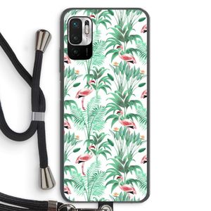 Flamingo bladeren: Xiaomi Redmi Note 10 5G Transparant Hoesje met koord