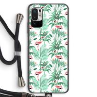 Flamingo bladeren: Xiaomi Redmi Note 10 5G Transparant Hoesje met koord