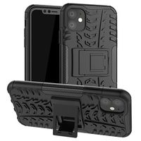 Antislip iPhone 11 Hybrid Case met Standaard - Zwart