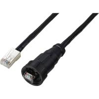 TRU COMPONENTS TC-E13T-MR5-MCA/NCA-0.5PV-S RJ45-kabel met rechte kabel, IP67 (schroefdraad), CAT5E, 0,5 m TC-13543628 Aantal polen (sensoren) 8 Zwart 1 stuk(s)