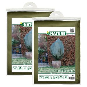 Plantenhoes met trekkoord - 6x stuks - H100 x D50 cm - groen - anti-vorst planten beschermhoes