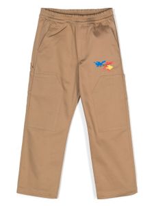 Off-White Kids pantalon droit à logo imprimé - Marron