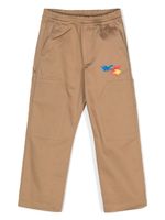 Off-White Kids pantalon droit à logo imprimé - Marron