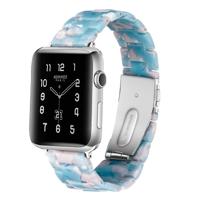 Simple Fashion Resin Watch Strap for Apple Watch Series 5 & 4 40mm & Series 3 & 2 & 1 38mm(Sky Blue)