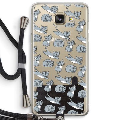 Poezen: Samsung Galaxy A5 (2016) Transparant Hoesje met koord