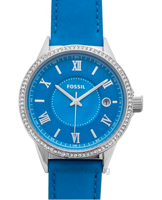 Horlogeband Fossil BQ1111 Leder Blauw 18mm - thumbnail