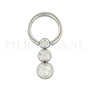 BCR 1.2 mm 3 balletjes kristal