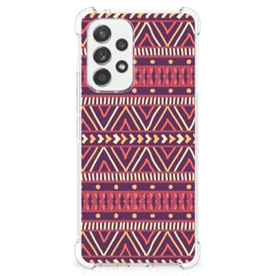 Samsung Galaxy A53 5G Doorzichtige Silicone Hoesje Aztec Paars Samsung Galaxy A53 5G Doorzichtige Silicone Hoesje Aztec Paars