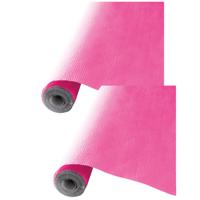 Feest tafelkleed op rol - 2x - fuchsia roze - 120cm x 5m - papier