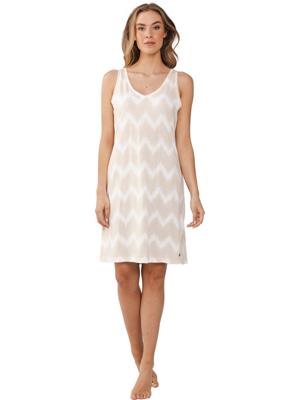 Duurzame zigzag nachthemd beige