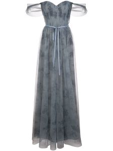 Marchesa Notte Bridesmaids robe longue à design bustier en tulle - Bleu