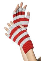 Handschoenen vingerloos rood/wit