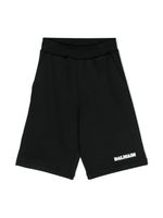 Balmain Kids short de sport à logo imprimé - Noir - thumbnail