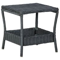 vidaXL Tuintafel 45x45x46,5 cm poly rattan donkergrijs - thumbnail