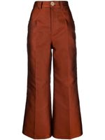 Giambattista Valli pantalon en satin à coupe évasée - Orange