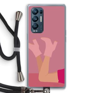 Pink boots: Oppo Find X3 Neo Transparant Hoesje met koord