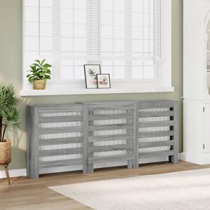 VidaXL Radiatorombouw 205x21,5x83,5 cm bewerkt hout grijs sonoma eiken