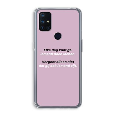 gij zijt ook iemand: OnePlus Nord N10 5G Transparant Hoesje