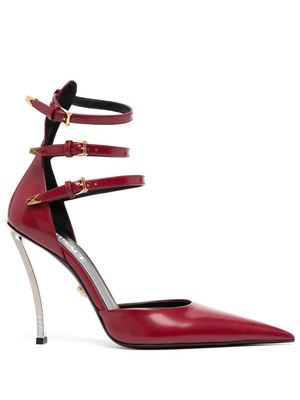 Versace sandales en cuir à bout pointu 120 mm - Rouge