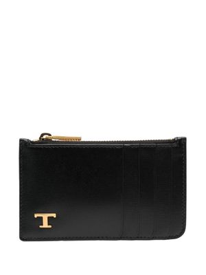 Tod's portefeuille en cuir à plaque logo - Noir