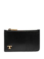 Tod's portefeuille en cuir à plaque logo - Noir