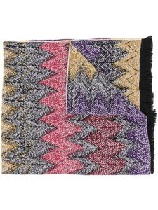 Missoni écharpe en laine à motif zigzag - Violet