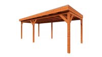 Trendhout Overkapping Casa 660x330 cm- Plat dak- Onbehandeld lariks Douglas hout- Trendhout