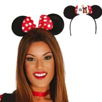 Verkleed diadeem muis/muizen oren/oortjes met strik - 2x - meisjes/dames - Carnaval