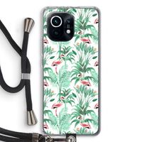 Flamingo bladeren: Xiaomi Mi 11 Transparant Hoesje met koord