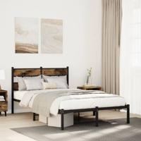 Bedframe zonder matras metaal gerookt eikenkleurig 120x200 cm