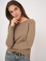Basic trui met boothals van cashmere wolmix