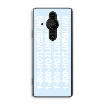 Hotline bling blue: Sony Xperia Pro-I Transparant Hoesje
