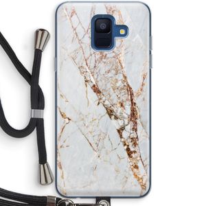 Goud marmer: Samsung Galaxy A6 (2018) Transparant Hoesje met koord
