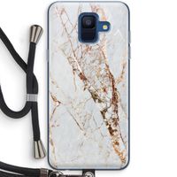 Goud marmer: Samsung Galaxy A6 (2018) Transparant Hoesje met koord