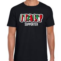 Zwart t-shirt Italy / Italie supporter EK/ WK voor heren - thumbnail