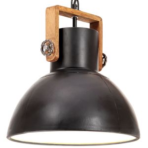 VidaXL Hanglamp industrieel rond 25 w e27 30 cm zwart