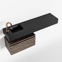 Toiletmeubel Mondiaz Andor | 120 cm | Meubelkleur Dark brown | Lex vrijhangend wastafel Urban Links | 1 kraangat