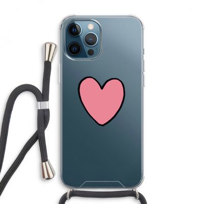 Hartje: iPhone 12 Pro Max Transparant Hoesje met koord