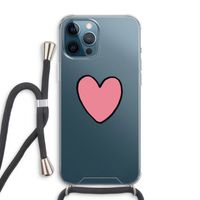 Hartje: iPhone 12 Pro Max Transparant Hoesje met koord