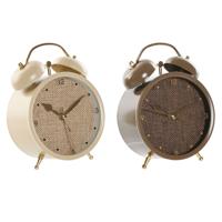 Tafelklok Home ESPRIT Bruin Beige (2 Stuks)